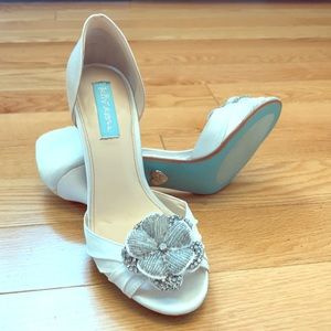 Betsey Johnson wedding high heel shoes.